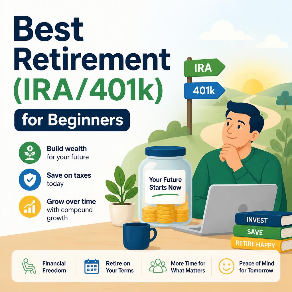 Best Retirement (IRA/401k) for Beginners Best Retirement (IRA/401k) for Beginners — Featured Image